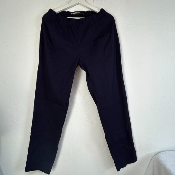 Rundholz Womens Virgin Wool Blend Straight Leg Trousers Pants XL Navy Stretch - Picture 1 of 10